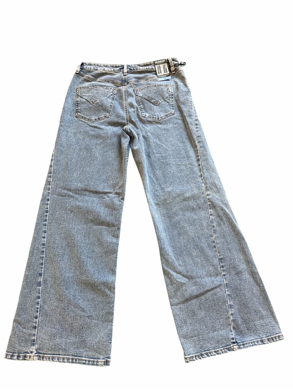 NWT Hudson Los Angeles Wide Leg Jeans Size 10 Light Wash Front Seam Denim - Picture 4 of 9